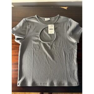 Cotton:On Keyhole Gray Crop NWT Size M